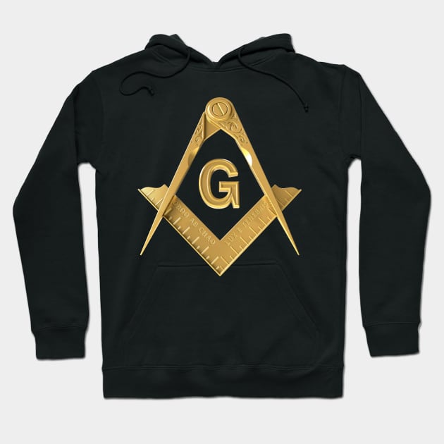 Gold Square & Compass Masonic Freemason Hoodie by Master Mason Made